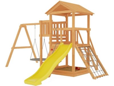 Детская площадка Савушка Мастер - 2 с качелями Гнездо 1 метр