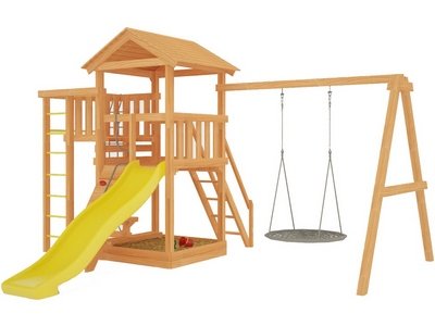 Детская игровая площадка Савушка Мастер - 3 с качелями Гнездо 1 метр
